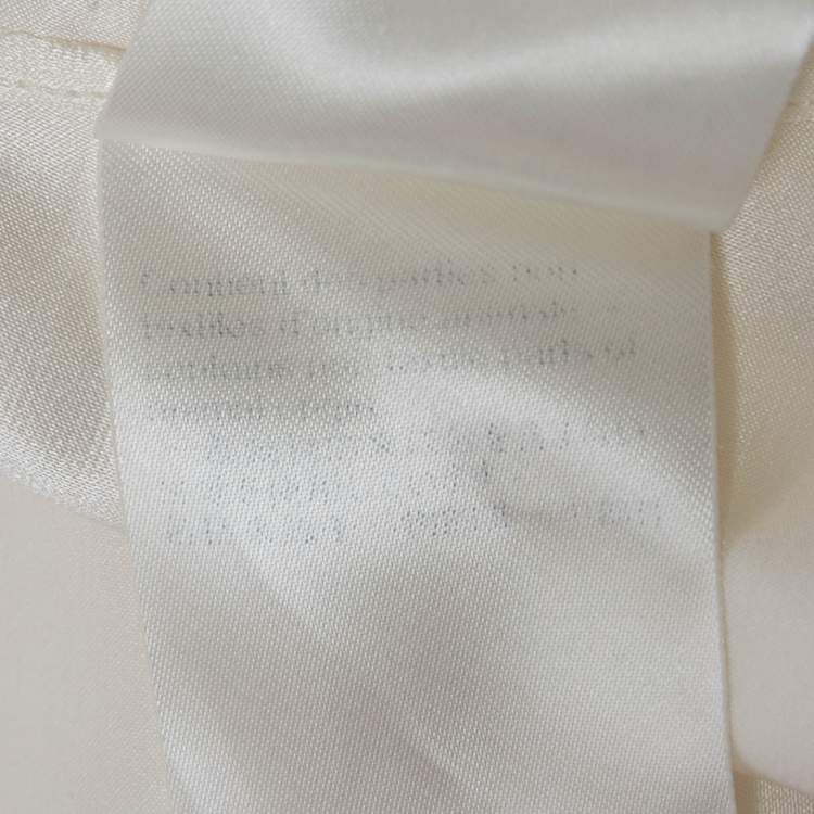 Pre Owned Louis Vuitton Cream Monogram Silk Long Sleeve Shirt M