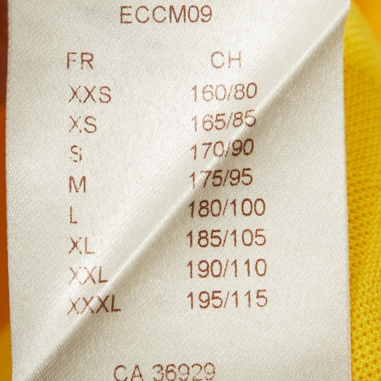 Pre Owned Louis Vuitton Yellow Damier Jacquard Knit Polo T-Shirt XS