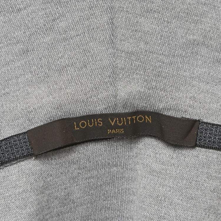 Pre Owned Louis Vuitton Grey Logo Plaque Cotton Track Suit S