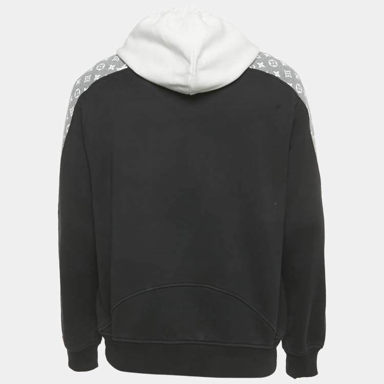 Pre Owned Louis Vuitton Monochrome Monogram Cotton Hoodie L
