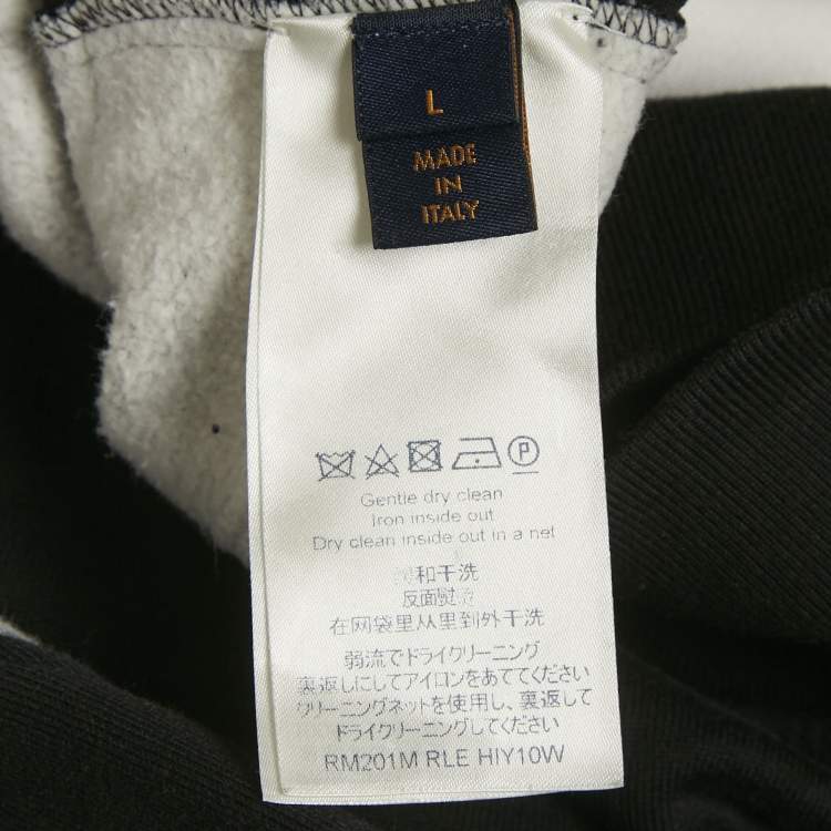 Pre Owned Louis Vuitton Monochrome Monogram Cotton Hoodie L