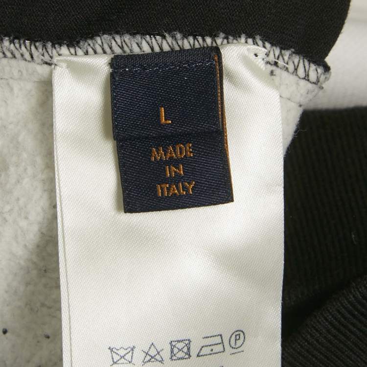 Pre Owned Louis Vuitton Monochrome Monogram Cotton Hoodie L