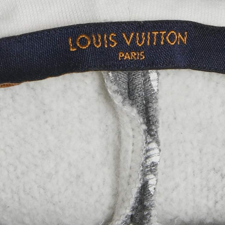 Pre Owned Louis Vuitton Monochrome Monogram Cotton Hoodie L