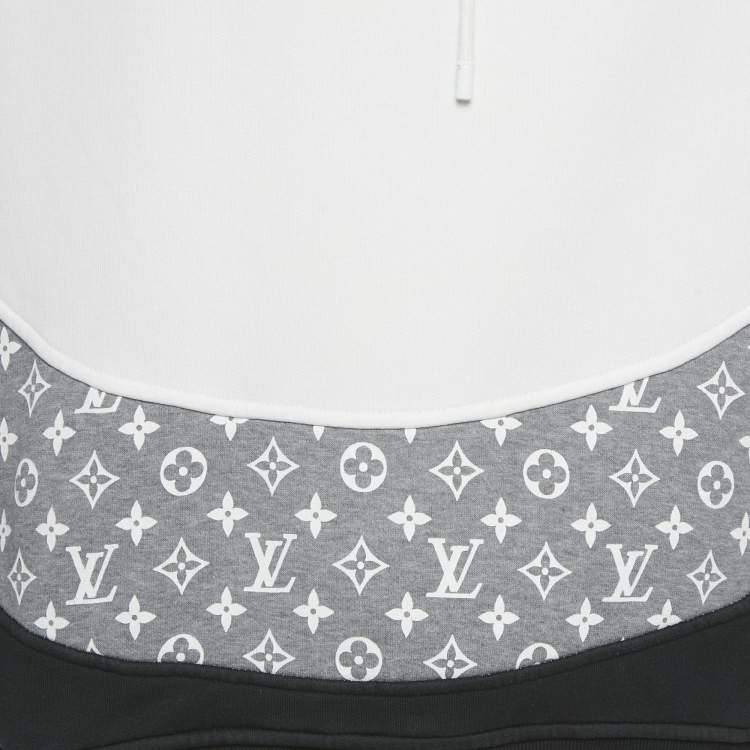 Pre Owned Louis Vuitton Monochrome Monogram Cotton Hoodie L