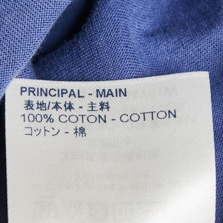 Pre Owned Louis Vuitton Blue Jersey V-Neck T-Shirt L