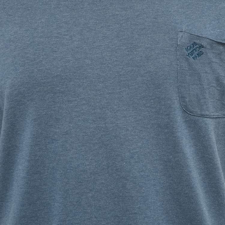 مملوكة مسبقًا Louis Vuitton Blue Damier Pocket Jersey T-Shirt L