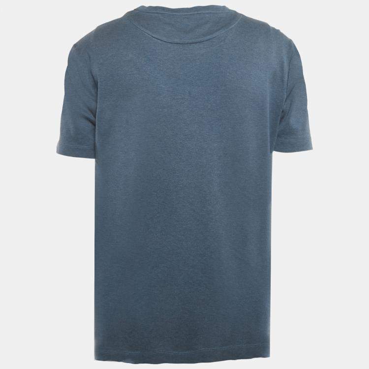 مملوكة مسبقًا Louis Vuitton Blue Damier Pocket Jersey T-Shirt L