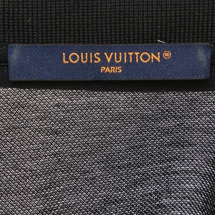 Pre Owned Louis Vuitton Black Cotton Pique Polo T-Shirt M