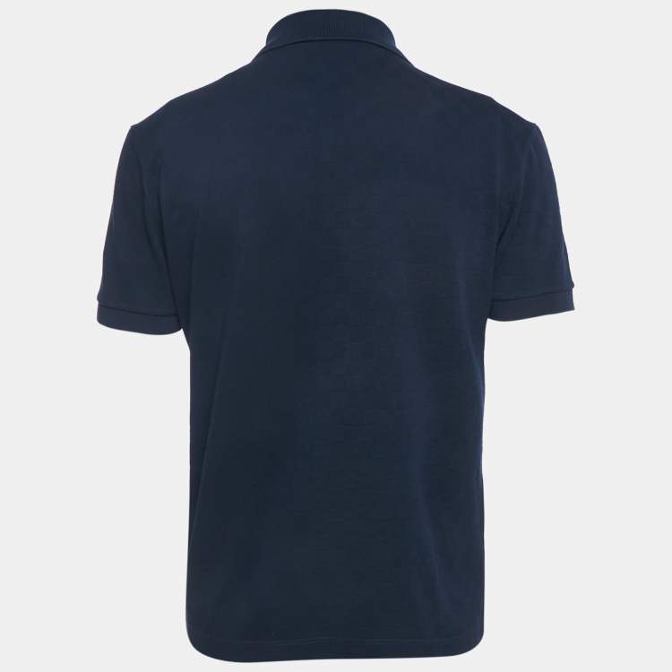 Pre Owned Louis Vuitton Blue Cotton Pique Polo T-Shirt M