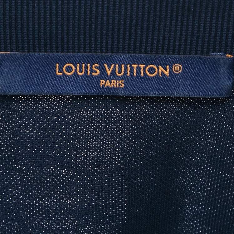 Pre Owned Louis Vuitton Blue Cotton Pique Polo T-Shirt M