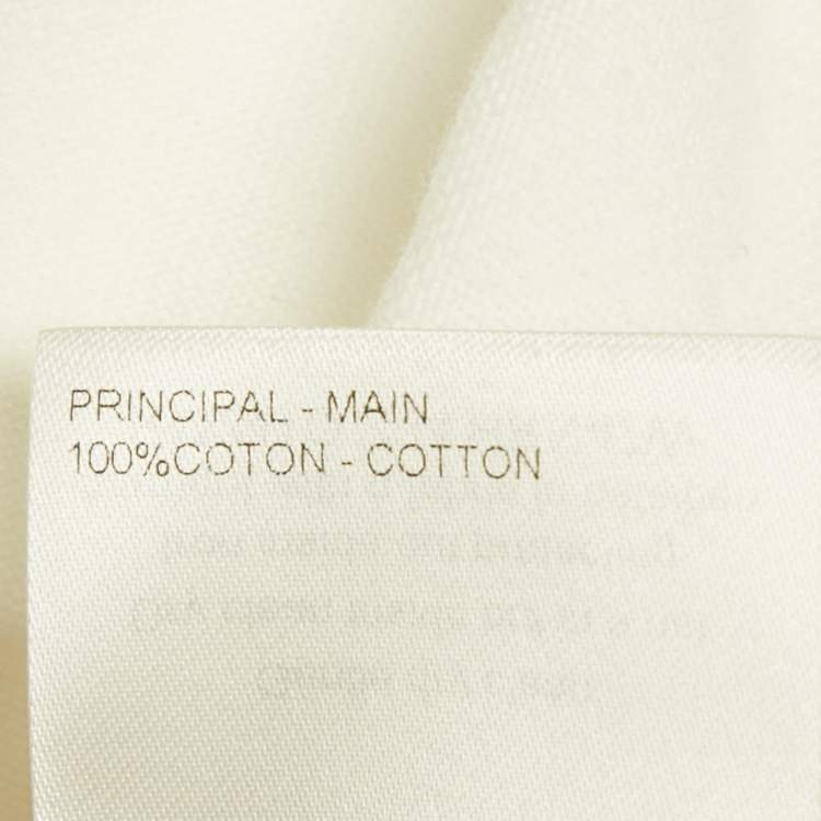 مملوكة مسبقًا Louis Vuitton White Logo Intarsia Jersey T-Shirt M