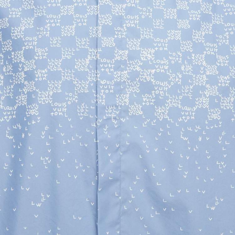 Pre Owned Louis Vuitton Blue LV Damier Spread Print Cotton Shirt L