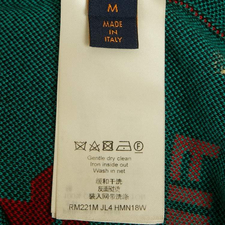 Pre Owned Louis Vuitton Multicolor Logo Intarsia Cotton Knit Sweatshirt M