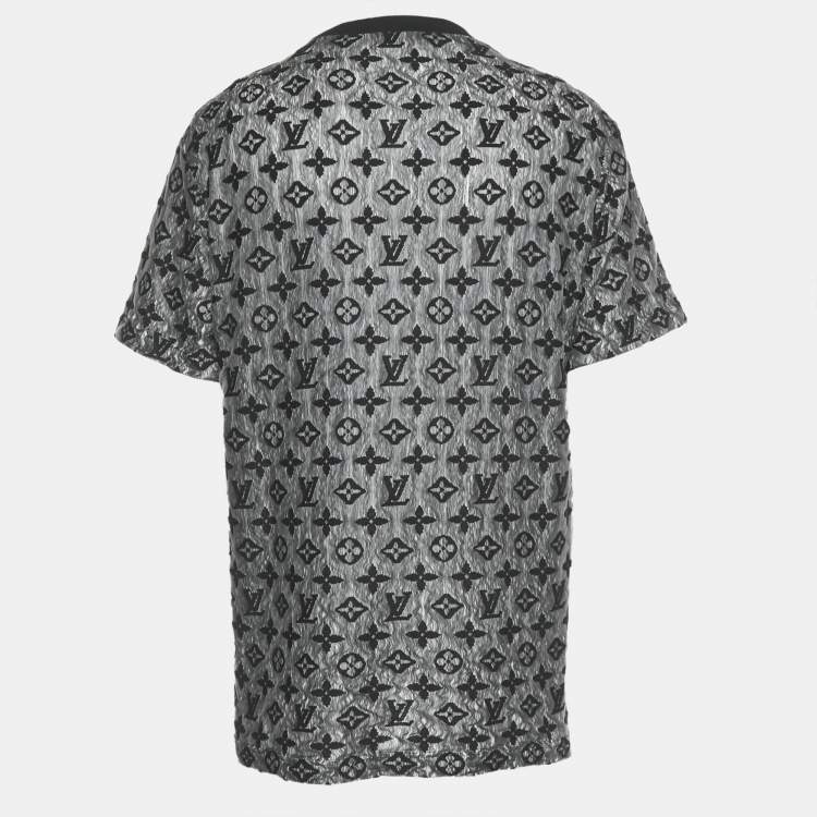 Pre Owned Louis Vuitton Black Monogram Mesh T-Shirt XXL 
