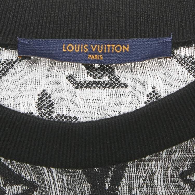 Pre Owned Louis Vuitton Black Monogram Mesh T-Shirt XXL 