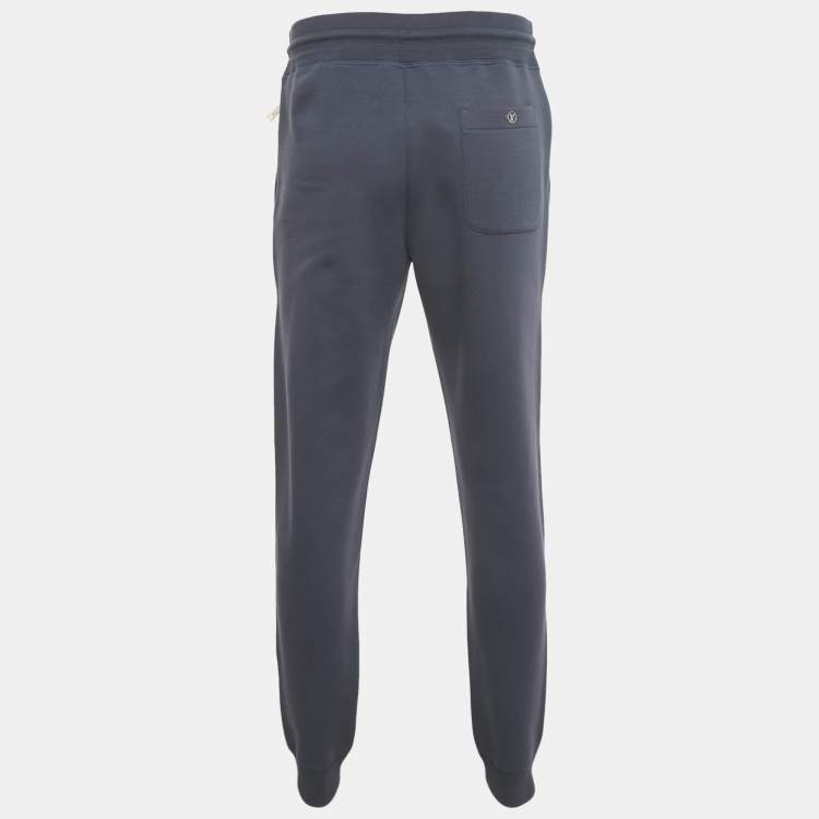 Pre Owned Louis Vuitton Blue Cotton Knit Joggers M