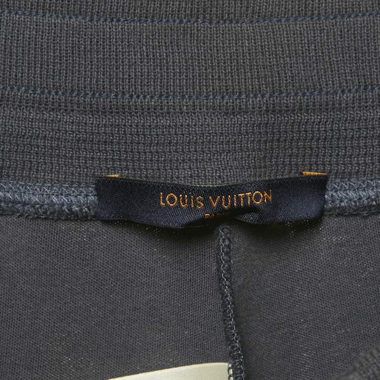 Pre Owned Louis Vuitton Blue Cotton Knit Joggers M