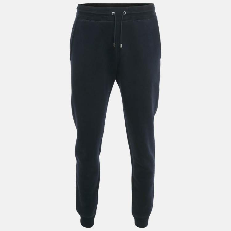 Pre Owned Louis Vuitton Navy Blue Cotton Knit Joggers M