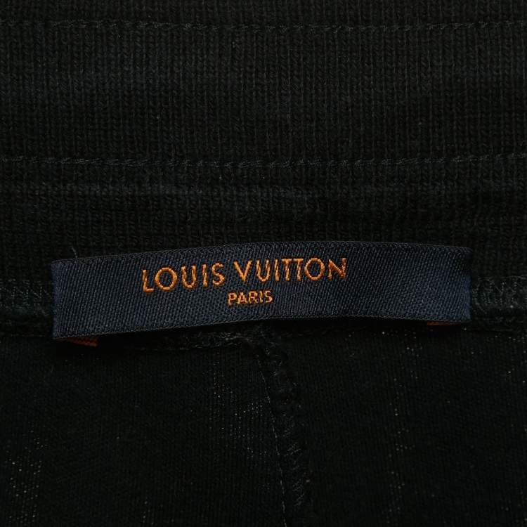 Pre Owned Louis Vuitton Navy Blue Cotton Knit Joggers M