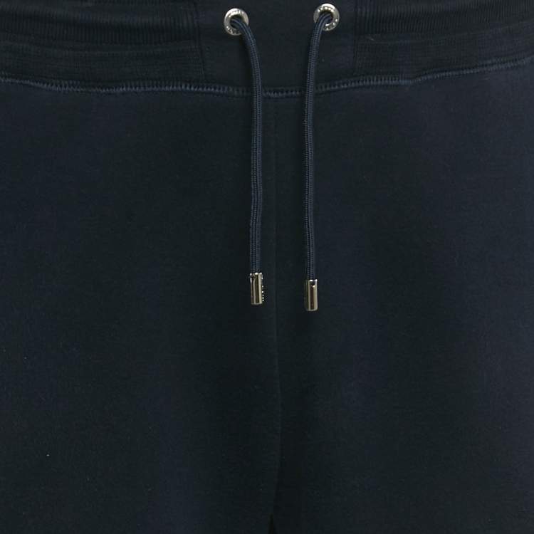 Pre Owned Louis Vuitton Navy Blue Cotton Knit Joggers M