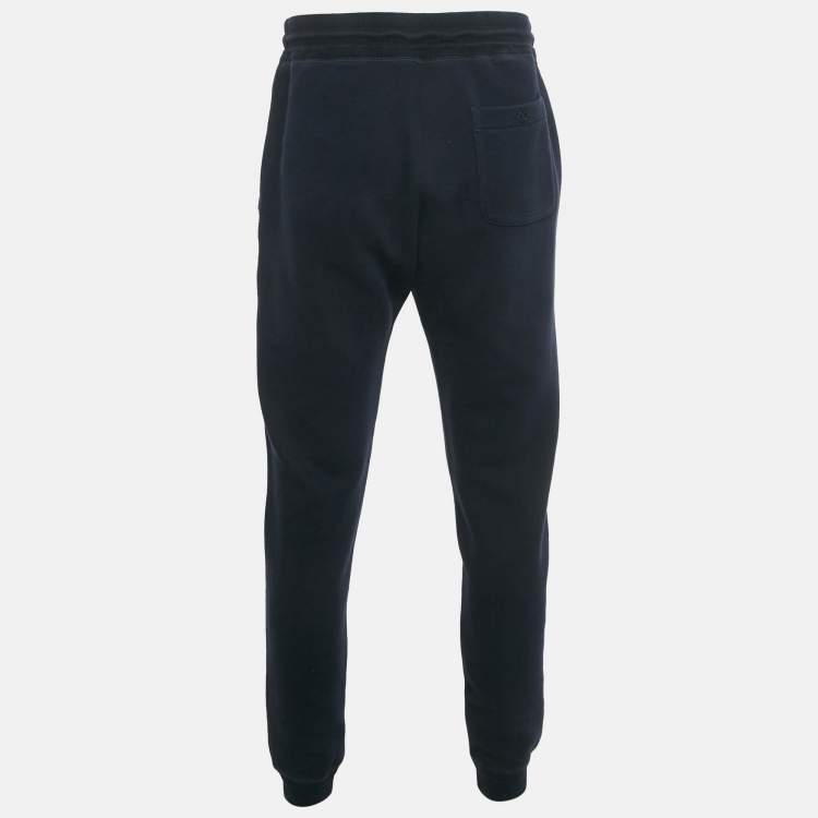 Pre Owned Louis Vuitton Navy Blue Cotton Knit Joggers M