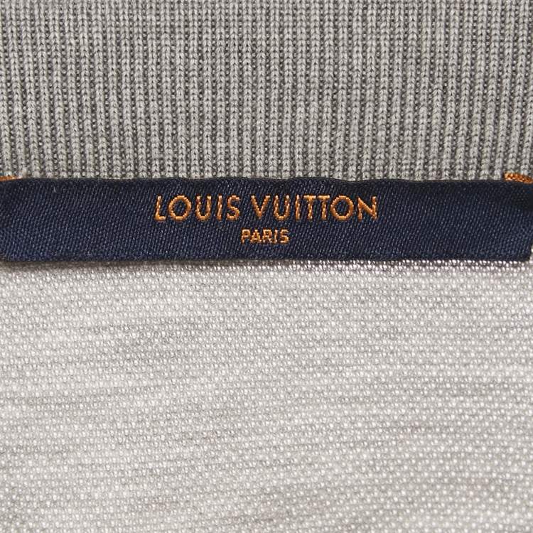 Pre Owned Louis Vuitton Grey Cotton Pique Polo T-Shirt L