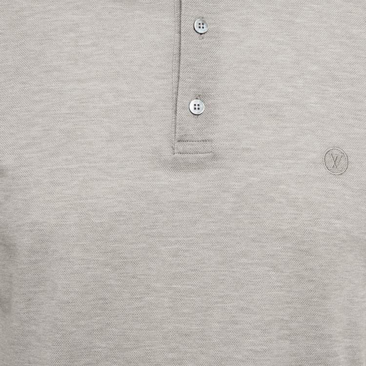 Pre Owned Louis Vuitton Grey Cotton Pique Polo T-Shirt L