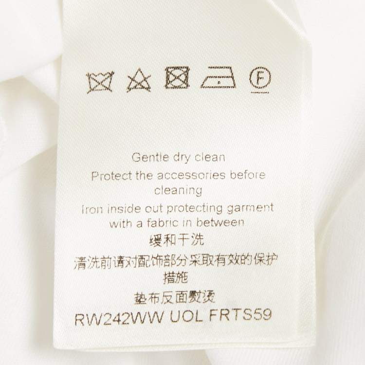 Pre Owned Louis Vuitton White Logo Print Cotton Crewneck T-Shirt L