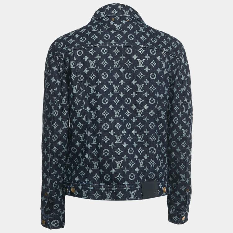 Pre Owned Louis Vuitton Blue Monogram Denim Jacket L 