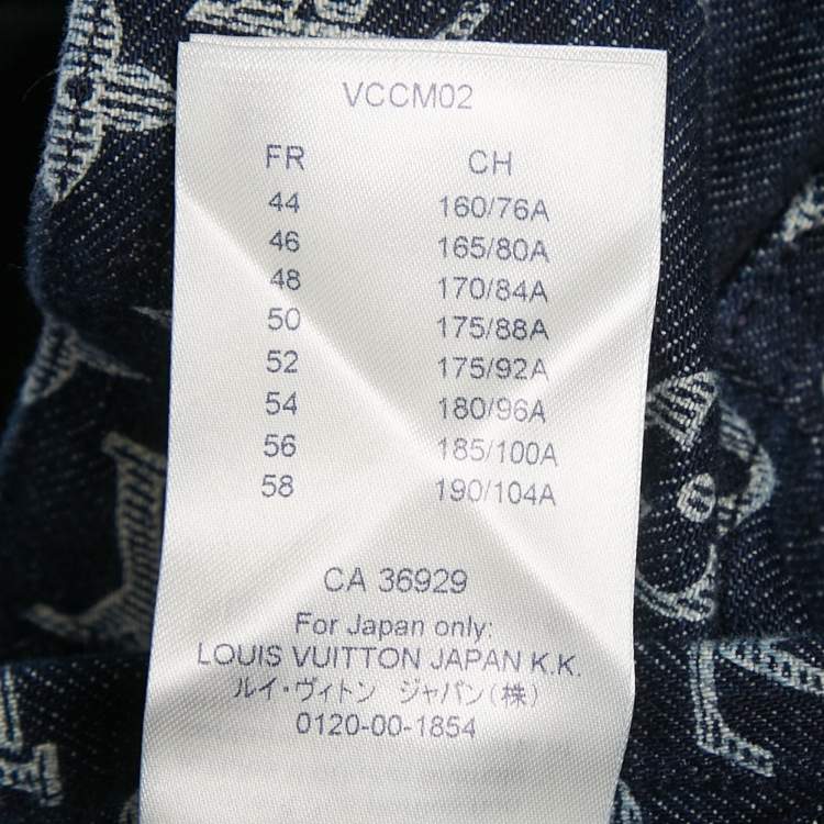 Pre Owned Louis Vuitton Blue Monogram Denim Jacket L 