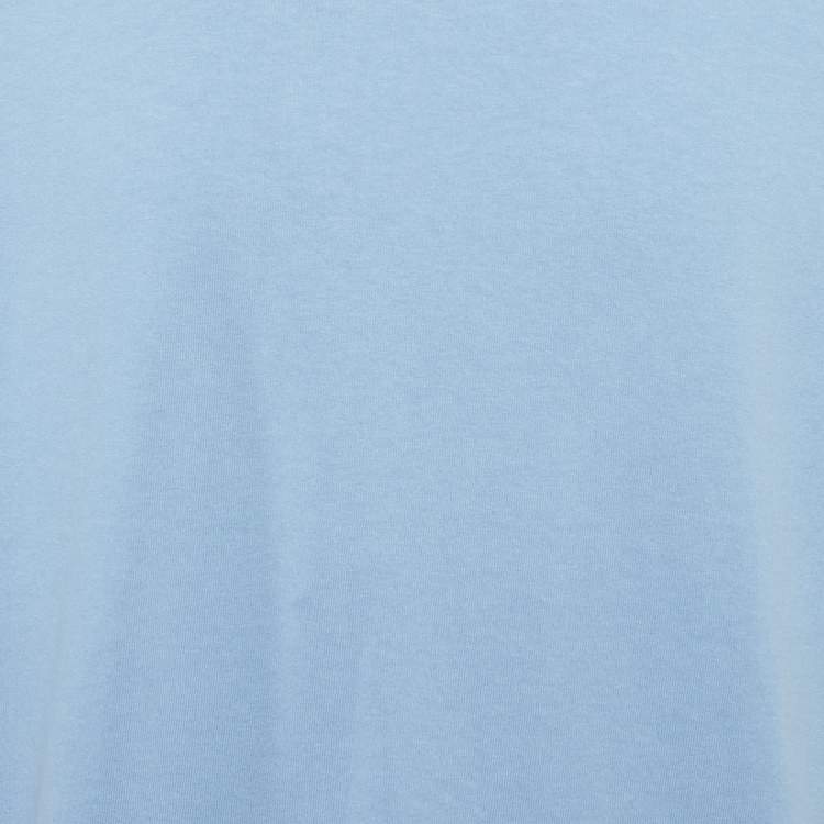 Pre Owned Louis Vuitton Blue Cotton Knit Crewneck T-shirt L