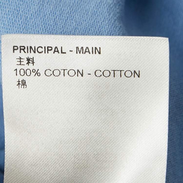 Pre Owned Louis Vuitton Blue Cotton Knit Crewneck T-shirt L