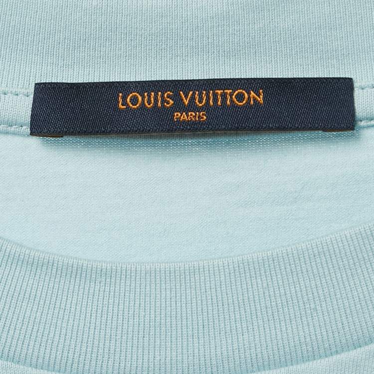 Pre Owned Louis Vuitton Blue Gradient Monogram Print Cotton T-Shirt XL