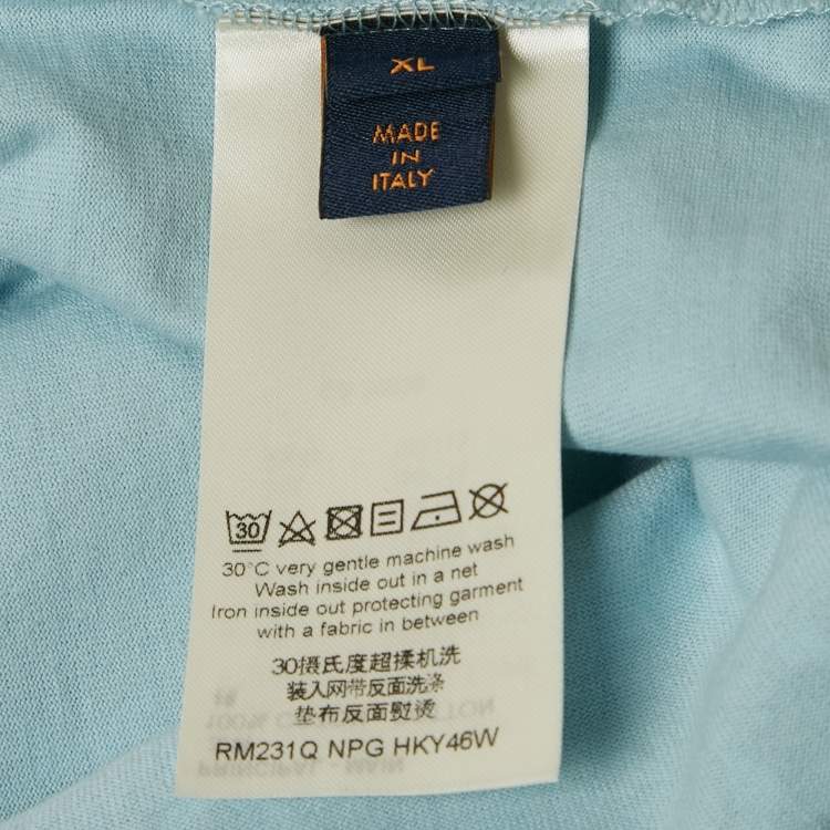 Pre Owned Louis Vuitton Blue Gradient Monogram Print Cotton T-Shirt XL