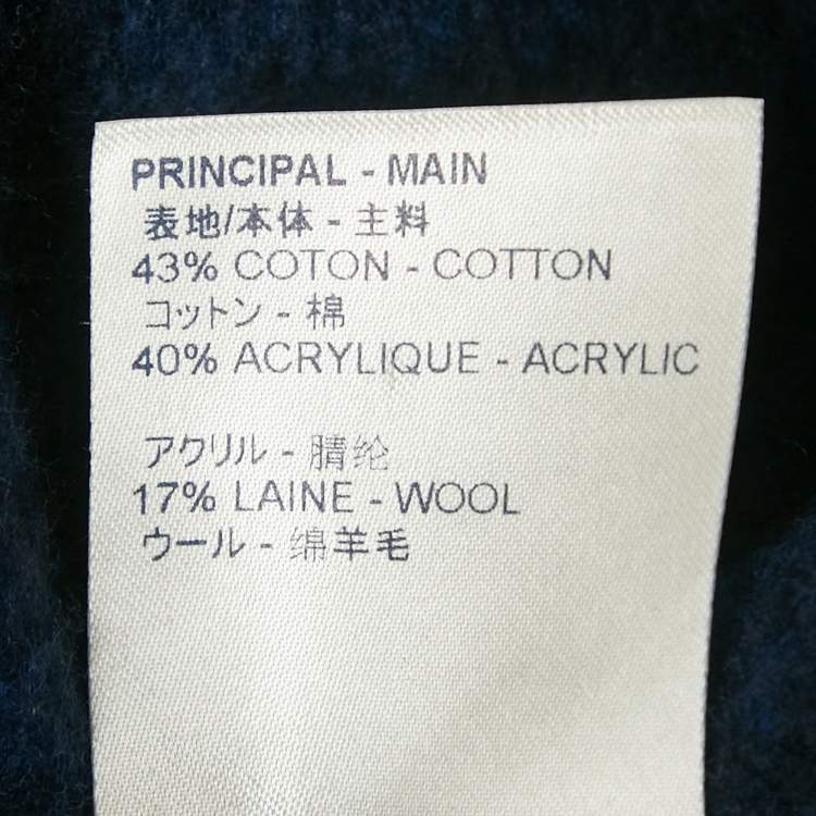 Pre Owned Louis Vuitton Blue Monogram Wool Blend Crewneck Sweatshirt M