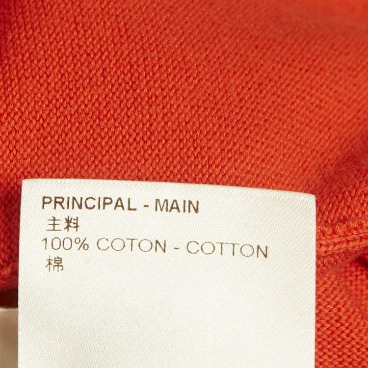Pre Owned Louis Vuitton Orange Signature Cotton Knit T-Shirt XL