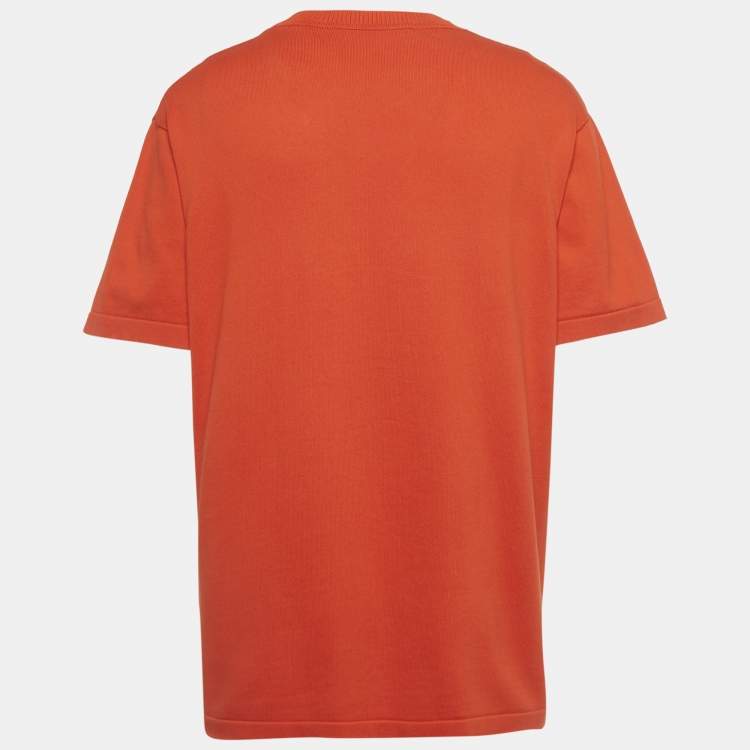 Pre Owned Louis Vuitton Orange Signature Cotton Knit T-Shirt XL