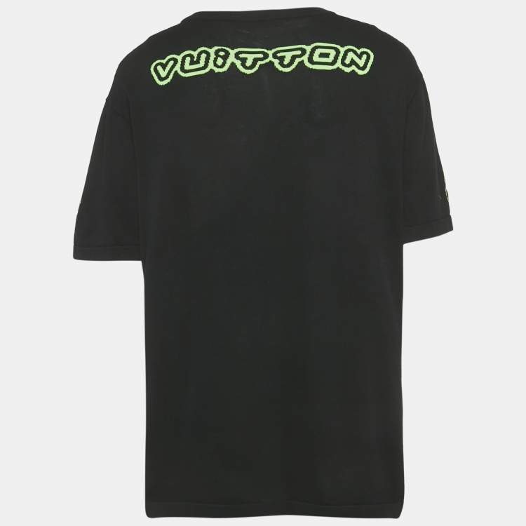 Pre Owned Louis Vuitton Black Intarsia Cotton Knit T-Shirt XL