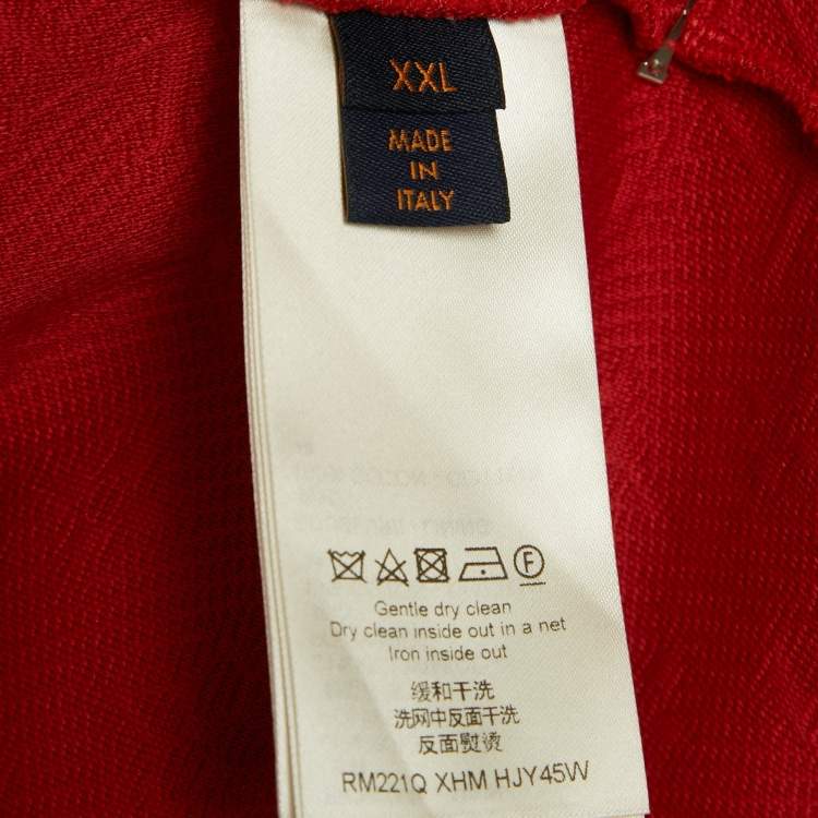 Pre Owned Louis Vuitton Red Monogram Jersey Track Jacket XXL