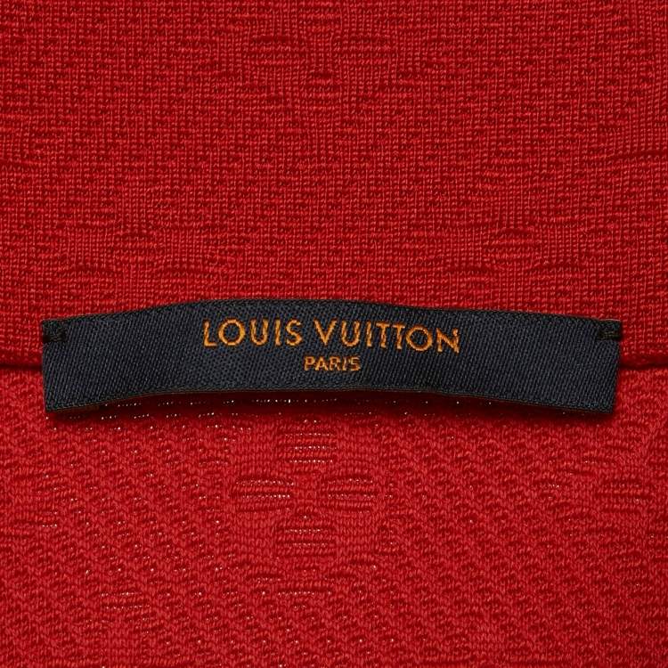 Pre Owned Louis Vuitton Red Monogram Jersey Track Jacket XXL