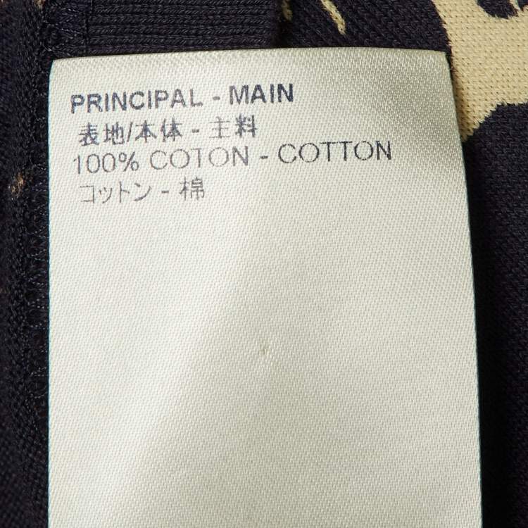 Pre Owned Louis Vuitton Blue/White Printed Cotton Crew Neck T-Shirt L