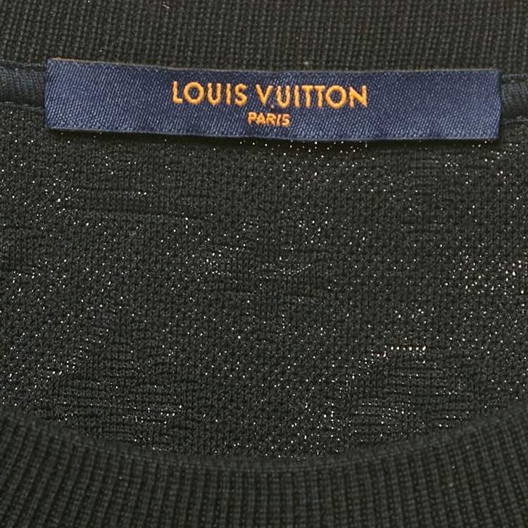 Pre Owned Louis Vuitton Black Monogram Cotton 3D Pocket T-Shirt L