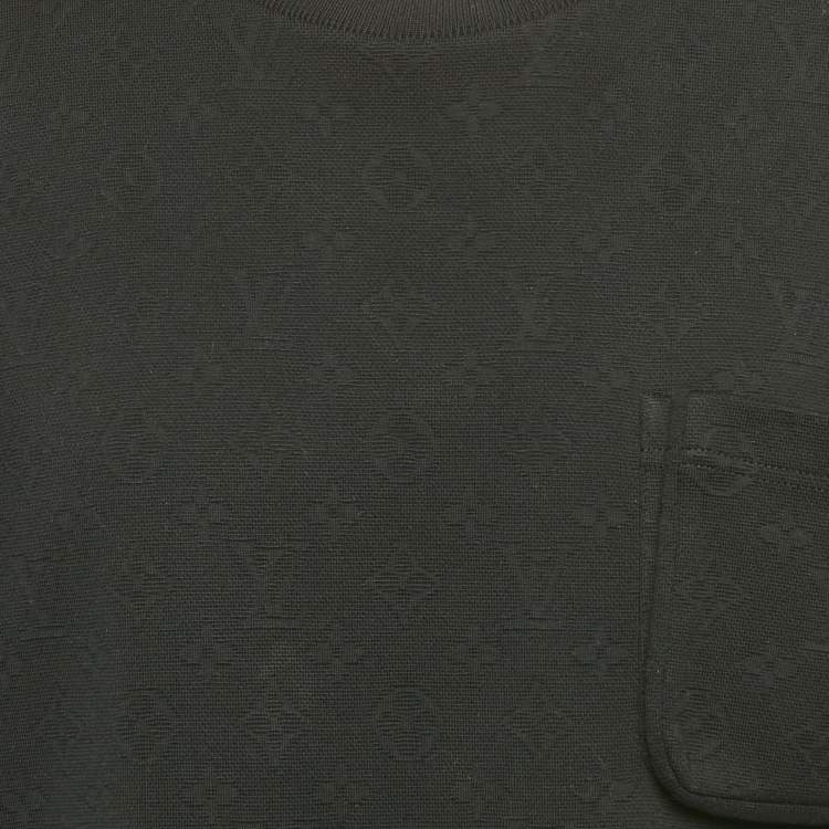 Pre Owned Louis Vuitton Black Monogram Cotton 3D Pocket T-Shirt L