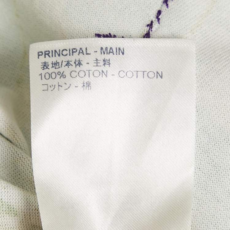 Pre Owned Louis Vuitton Blue Floral Print Jersey T-Shirt M