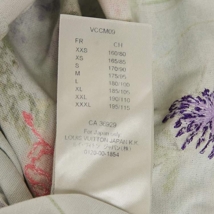 Pre Owned Louis Vuitton Blue Floral Print Jersey T-Shirt M
