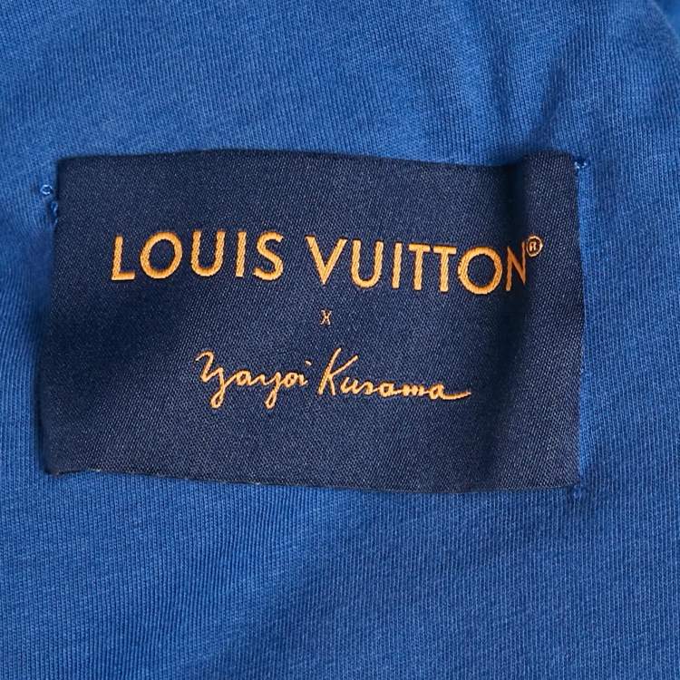 Pre Owned Louis Vuitton Blue Printed Fleece Zip-Up Jacket XL