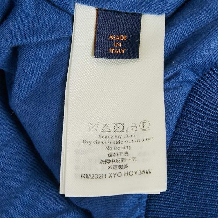 Pre Owned Louis Vuitton Blue Printed Fleece Zip-Up Jacket XL