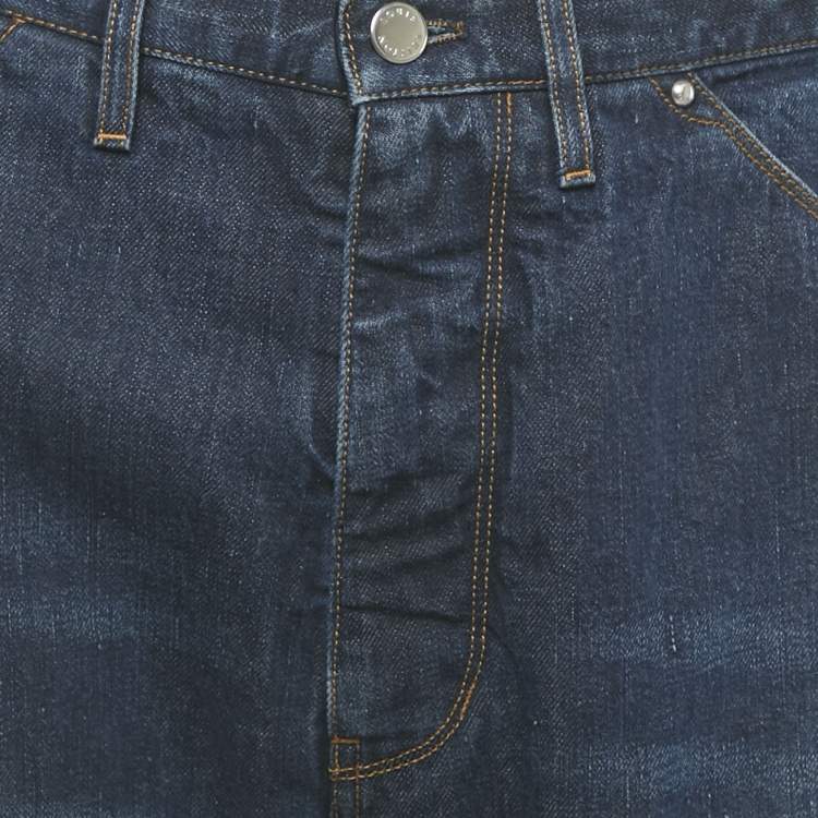 Pre Owned Louis Vuitton Blue Straight Leg Denim Jeans XL Waist 35"