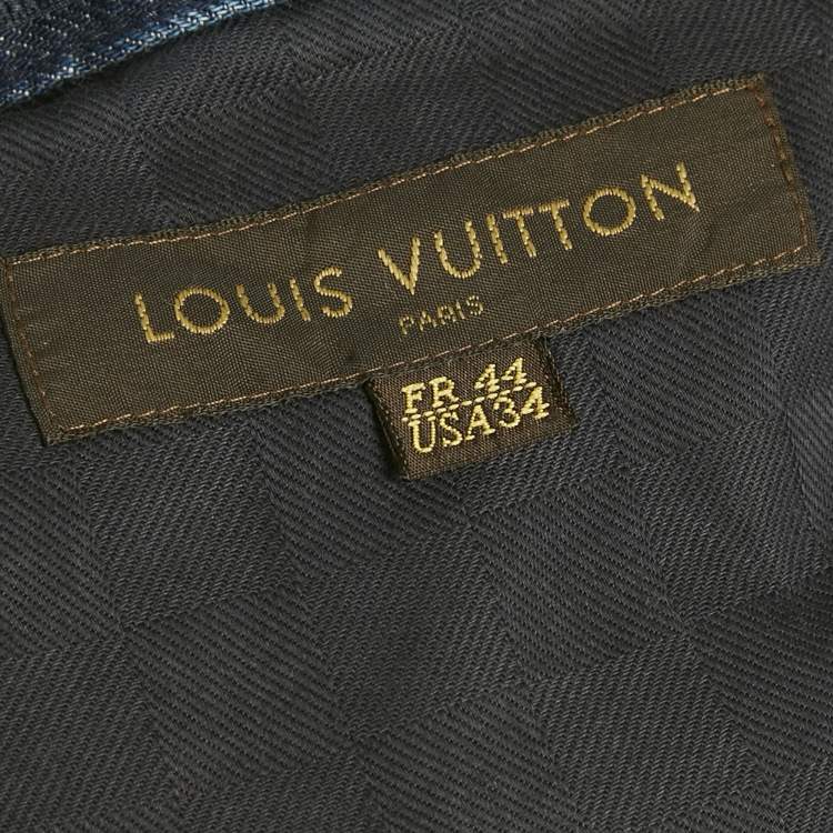 Pre Owned Louis Vuitton Blue Straight Leg Denim Jeans XL Waist 35"