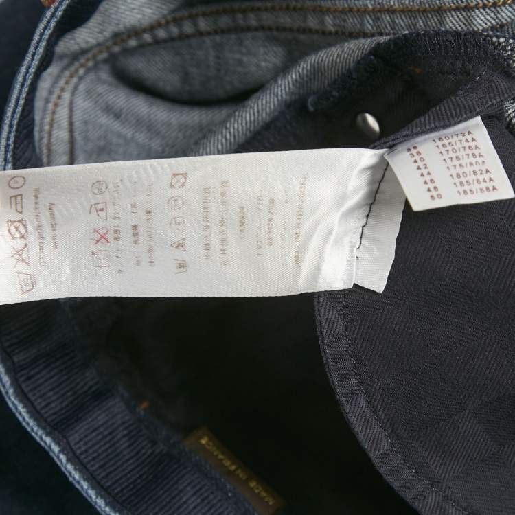 Pre Owned Louis Vuitton Blue Straight Leg Denim Jeans XL Waist 35"